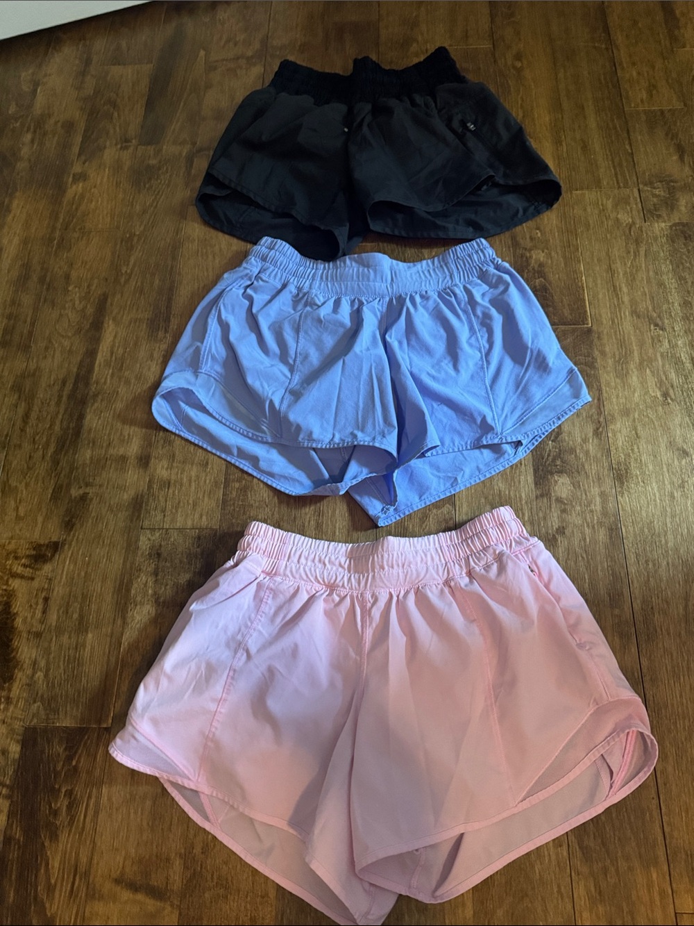 Lululemon Athletica Women’s Athletic Shorts — Black, Light Blue, Pink 2.5 inch